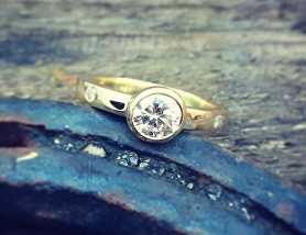 diamond ring, engagement ring handmade by bumblebee jewellery